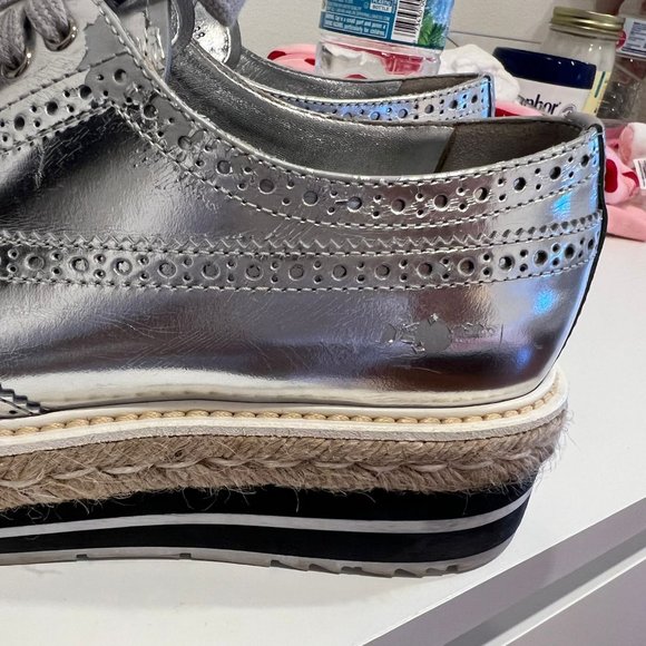 Prada Silver Platform Sneakers - Picture 2 of 7